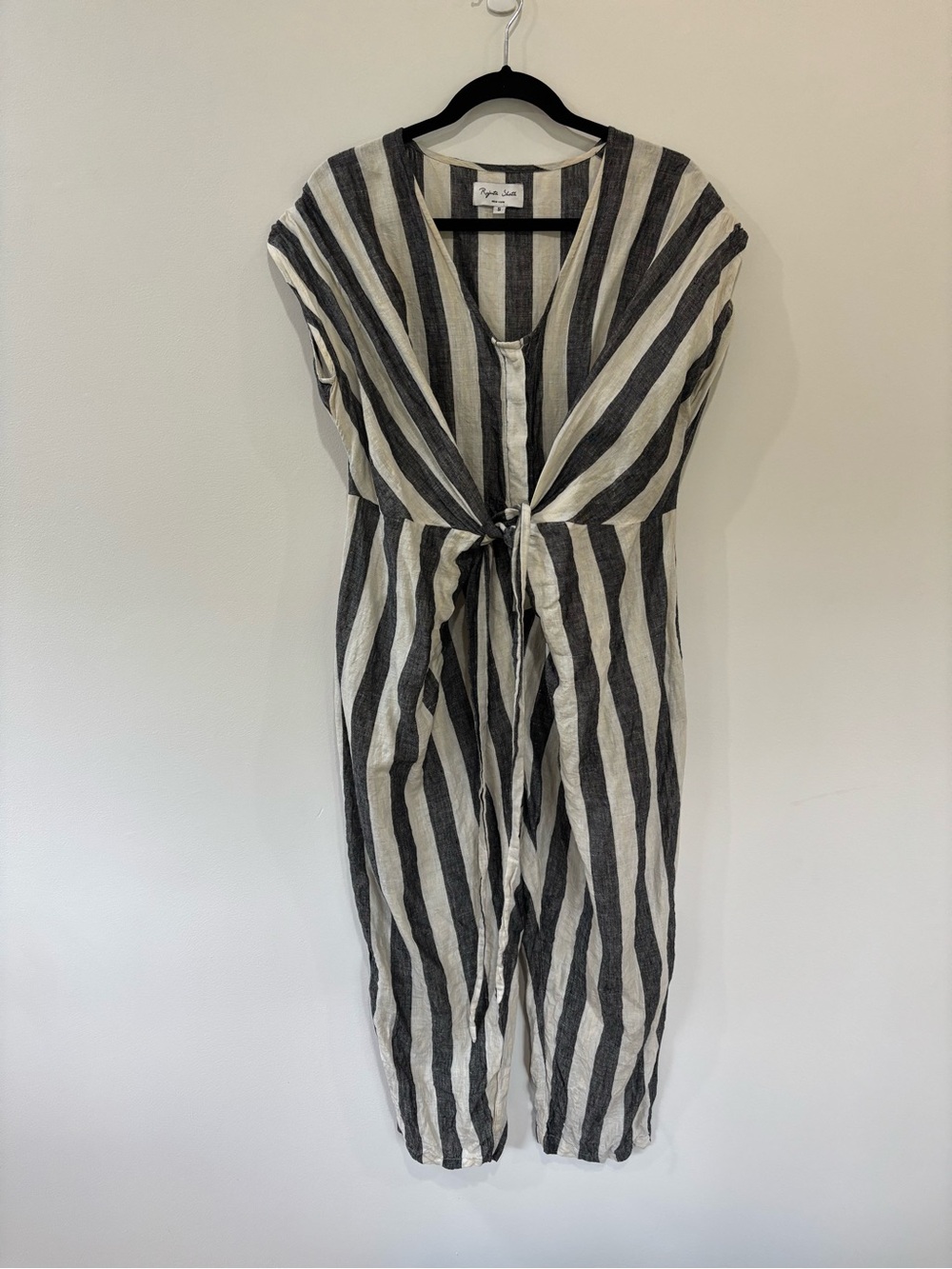 Rujuta Sheth Striped Linen Tie waist Jumpsuit
